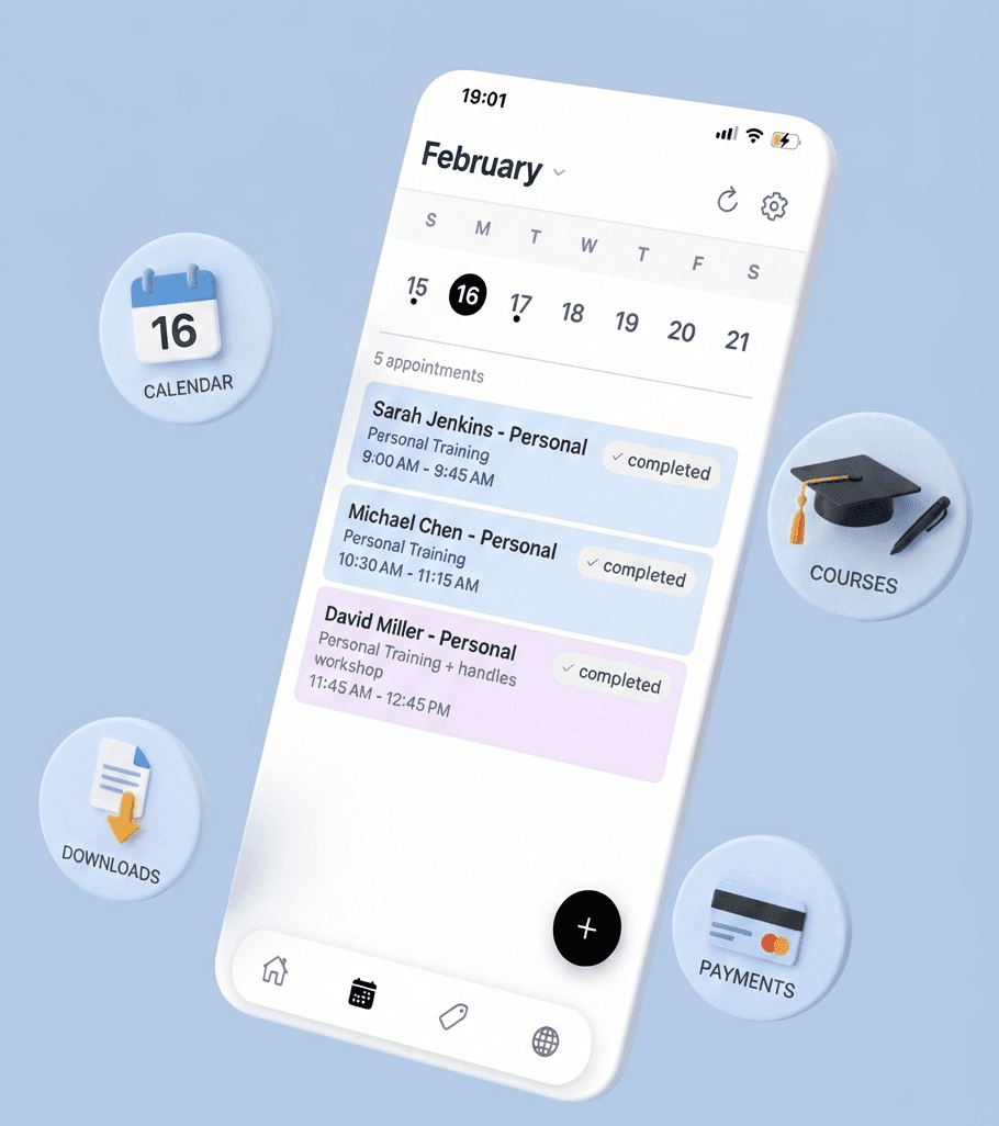 Calendar and scheduling app on phone